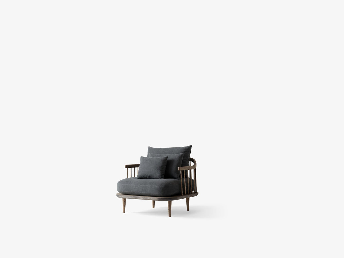 Fauteuil lounge Fly SC1 de Space Copenhagen - &amp;Tradition-Chêne huilé fumé-Tissu groupe 1-The Woods Gallery