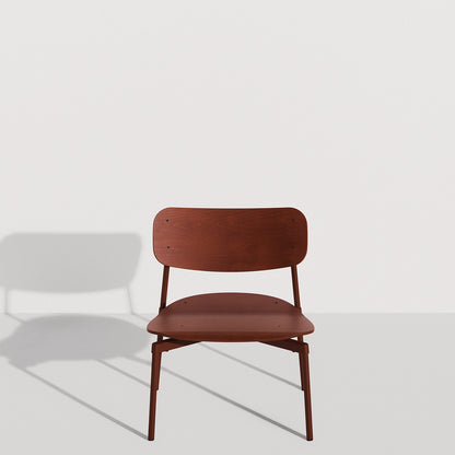 Fauteuil lounge Fromme Bois de Tom Chung - Petite Friture-Rouge-Brun-The Woods Gallery