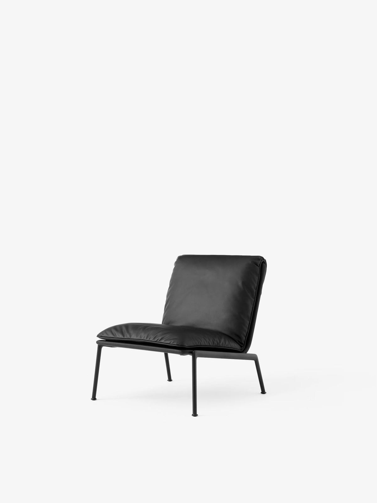 Fauteuil lounge Muno LN18 de Luca Nichetto - &amp;Tradition-Noir chaud-Cuir groupe 2-The Woods Gallery