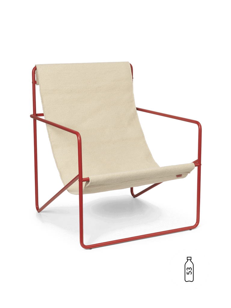 Fauteuil transat Lounge Chair Desert de Trine Andersen - Ferm Living-Poppy Red - Cloud-The Woods Gallery