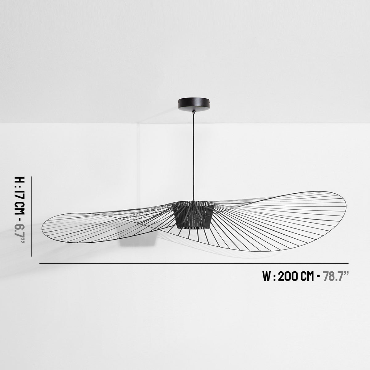 Grande Suspension Vertigo Ø200 cm de Constance Guisset - Petite Friture-avec dimensions-The Woods Gallery