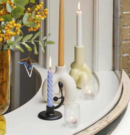Grande bougie torsadée Twist jaune - Hay-The Woods Gallery