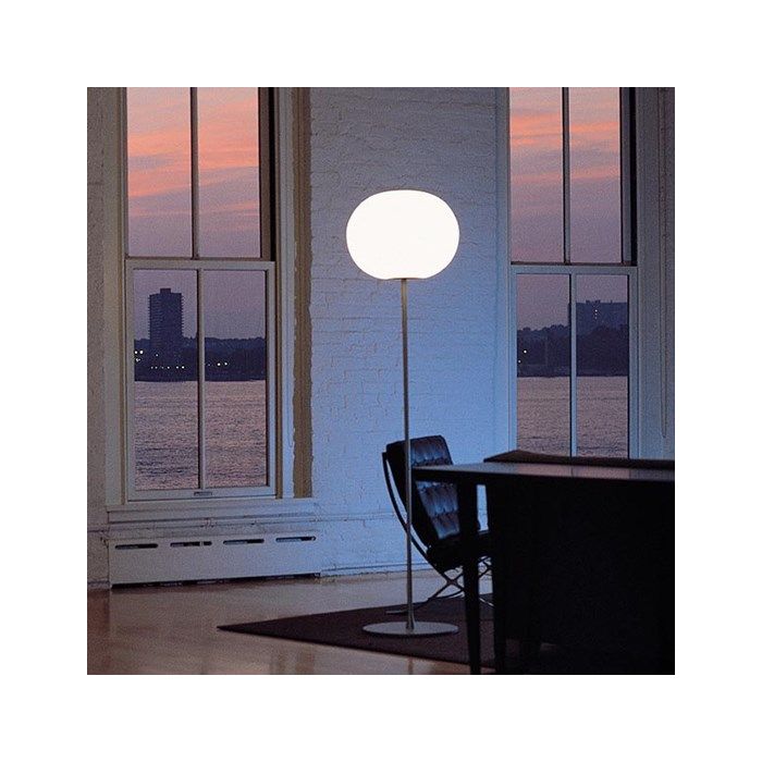 Lampadaire Glo-Ball de Jasper Morrison - Flos-Argent-Ø 33 cm, H 135 cm-The Woods Gallery