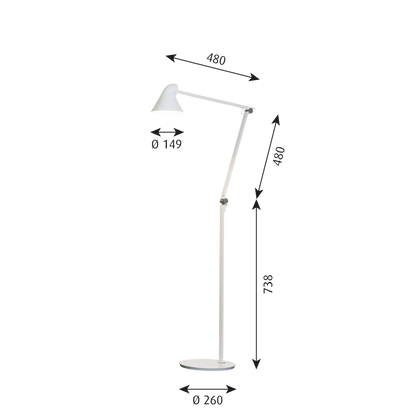 Lampadaire NJP - Louis Poulsen-Gris aluminium clair-LED 2700K 10W-The Woods Gallery