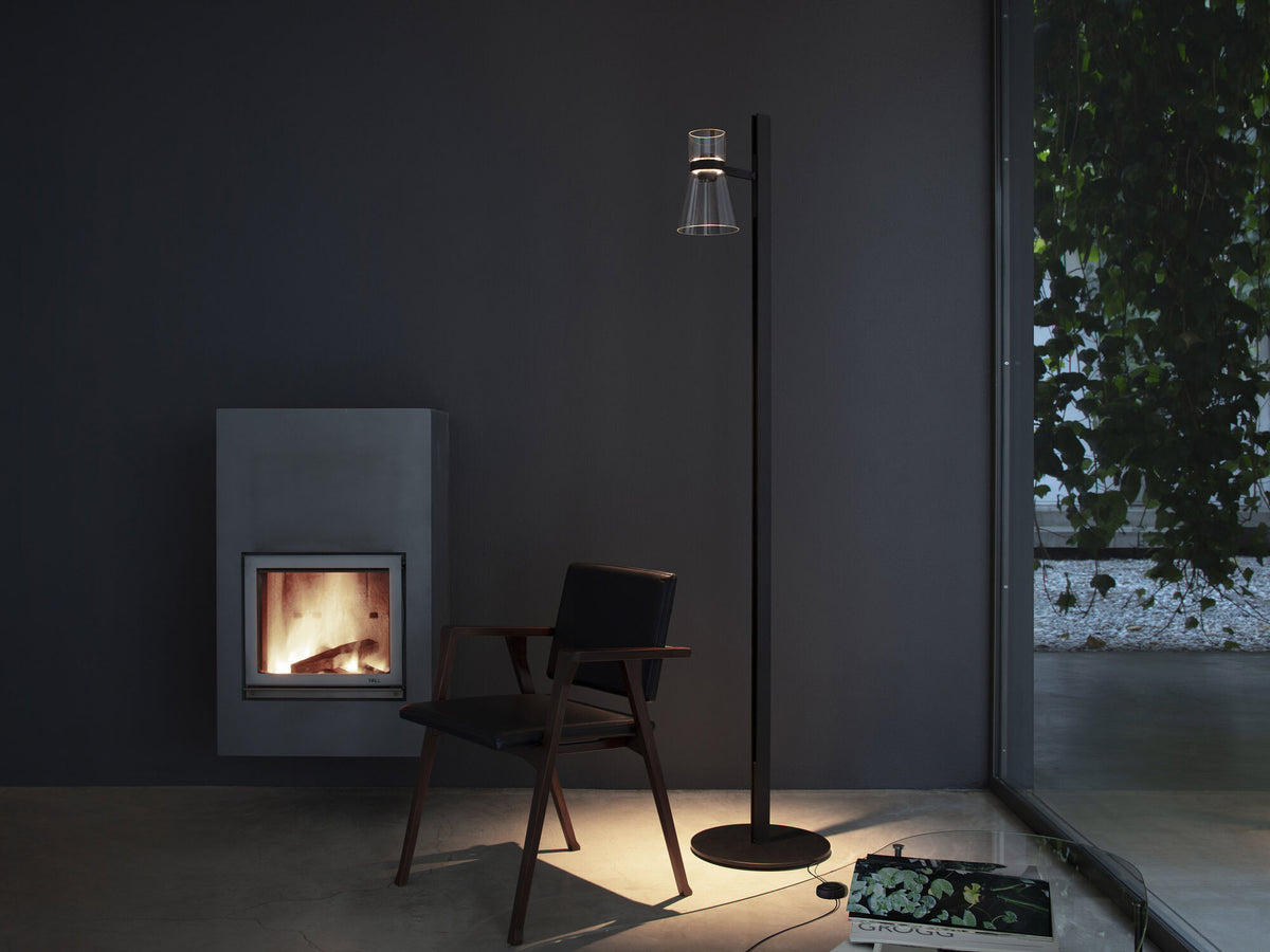 Lampadaire Nocturne de Konstantin Grcic - Flos-Cône, argent-The Woods Gallery