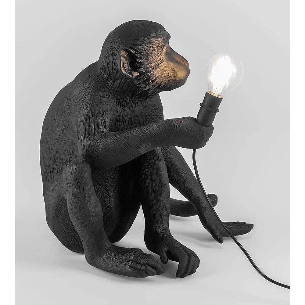 Lampe Singe Sitting OUTDOOR de Marcantonio - Seletti-Noir-The Woods Gallery