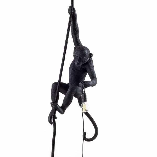 Lampe Singe (pour plafond) Hanging OUTDOOR de Marcantonio - Seletti-Noir-The Woods Gallery
