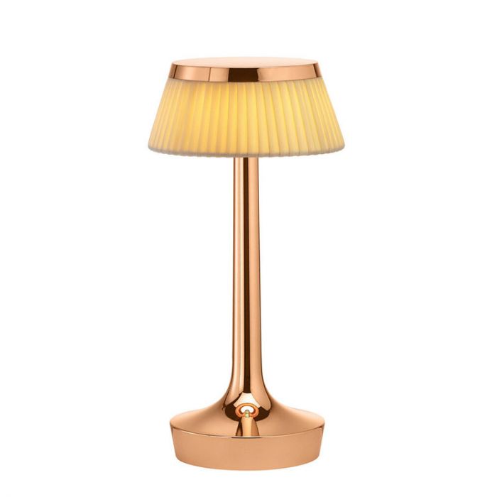 Lampe à poser Bon Jour Unplugged - Flos-Cuivre-Abat-Jour Ambre-The Woods Gallery