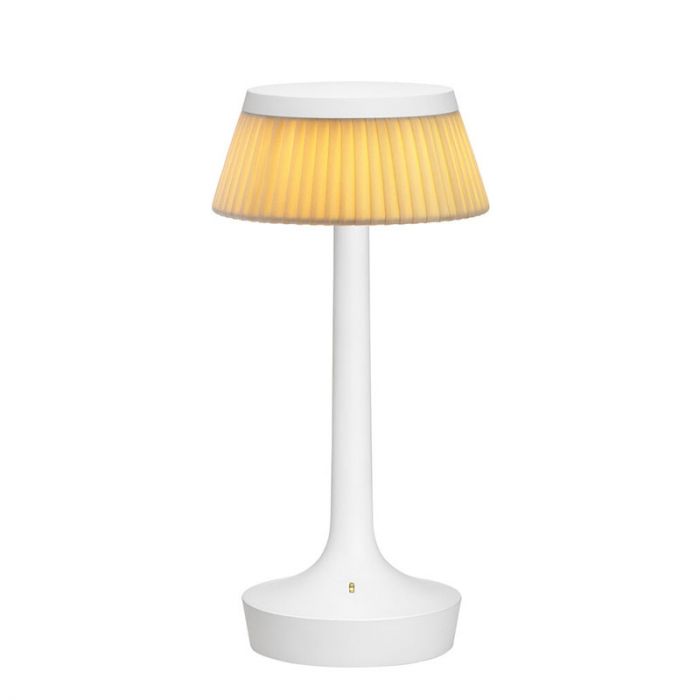 Lampe à poser Bon Jour Unplugged de Philippe Starck - Flos-Blanc-Abat-Jour Ivoire-The Woods Gallery