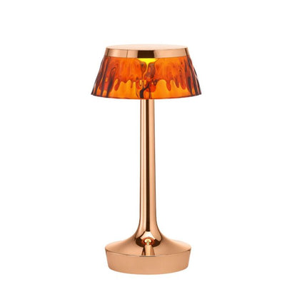 Lampe à poser Bon Jour Unplugged de Philippe Starck - Flos-Cuivre-Abat-Jour Ambre-The Woods Gallery