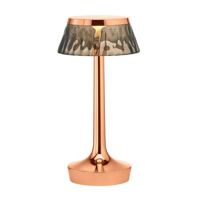 Lampe à poser Bon Jour Unplugged de Philippe Starck - Flos-Cuivre-Abat-Jour Fumé-The Woods Gallery