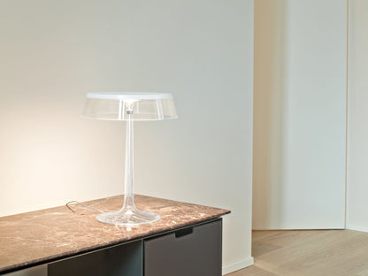 Lampe à poser Bon Jour de Philippe Starck - Flos-Blanc mat-Transparente-The Woods Gallery