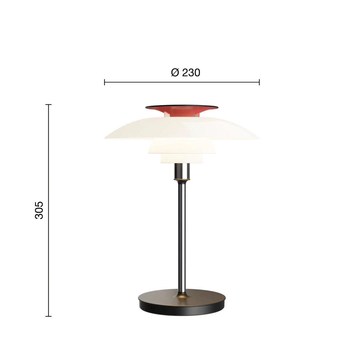 Lampe à poser sans fil PH 80 Portable de Poul Henningsen - Louis Poulsen-Blanc opalin et chrome-The Woods Gallery