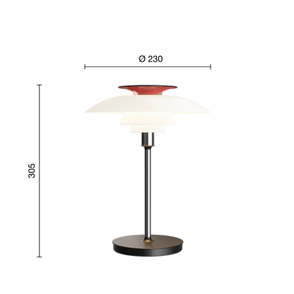 Lampe à poser sans fil PH 80 Portable de Poul Henningsen - Louis Poulsen-Blanc opalin et chrome-The Woods Gallery