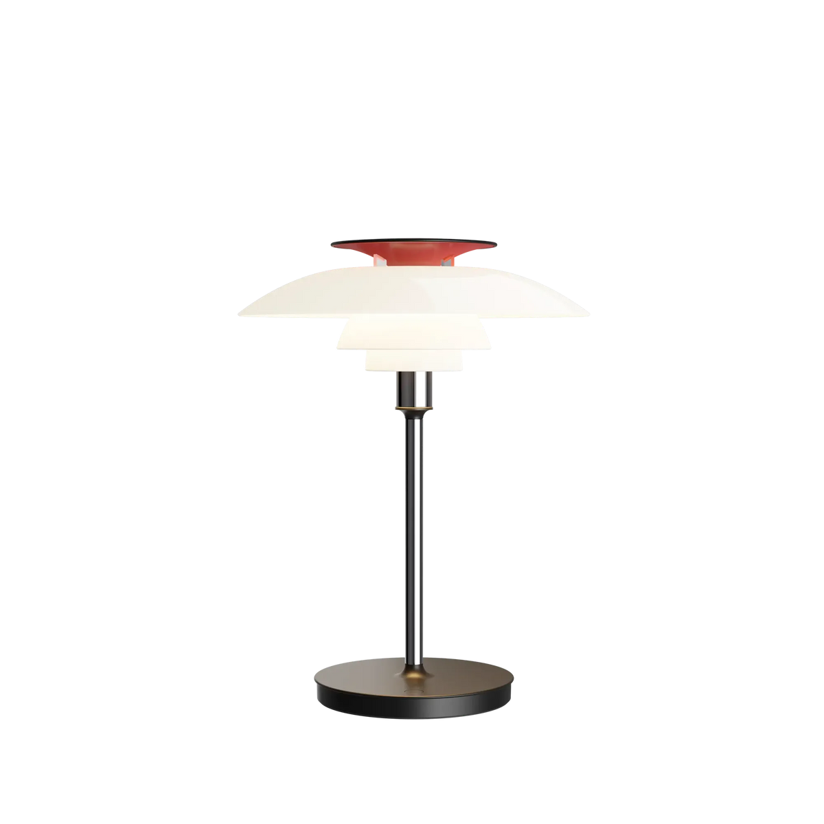 Lampe à poser sans fil PH 80 Portable de Poul Henningsen - Louis Poulsen-Blanc opalin et chrome-The Woods Gallery