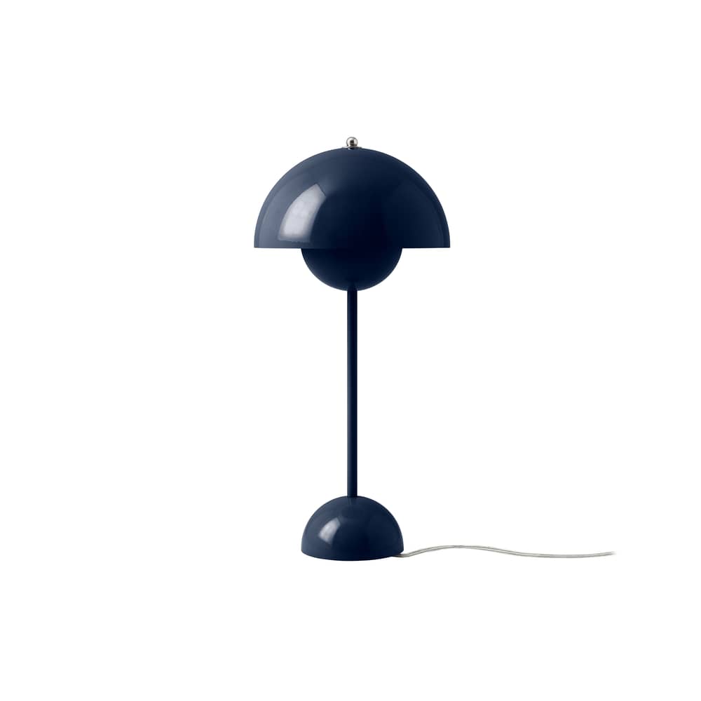 Lampe de table Flowerpot VP3 de Verner Panton - &amp;Tradition-Bleu acier-The Woods Gallery