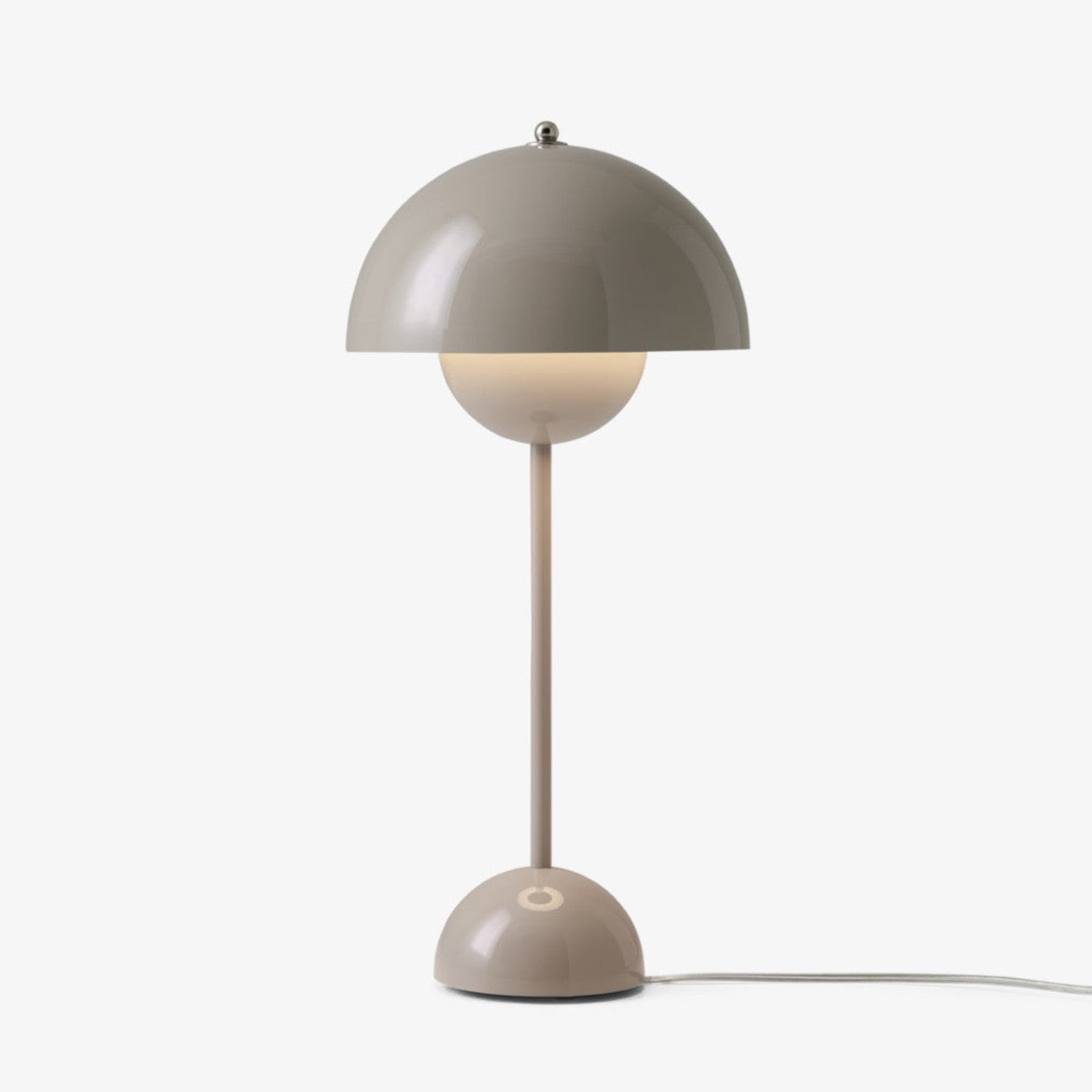 Lampe de table Flowerpot VP3 de Verner Panton - &amp;Tradition-Gris beige-The Woods Gallery