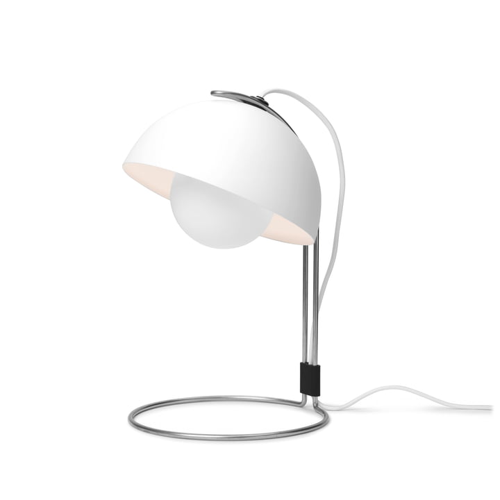 Lampe de table Flowerpot VP4 métal de Verner Panton - &Tradition-Chromé-The Woods Gallery