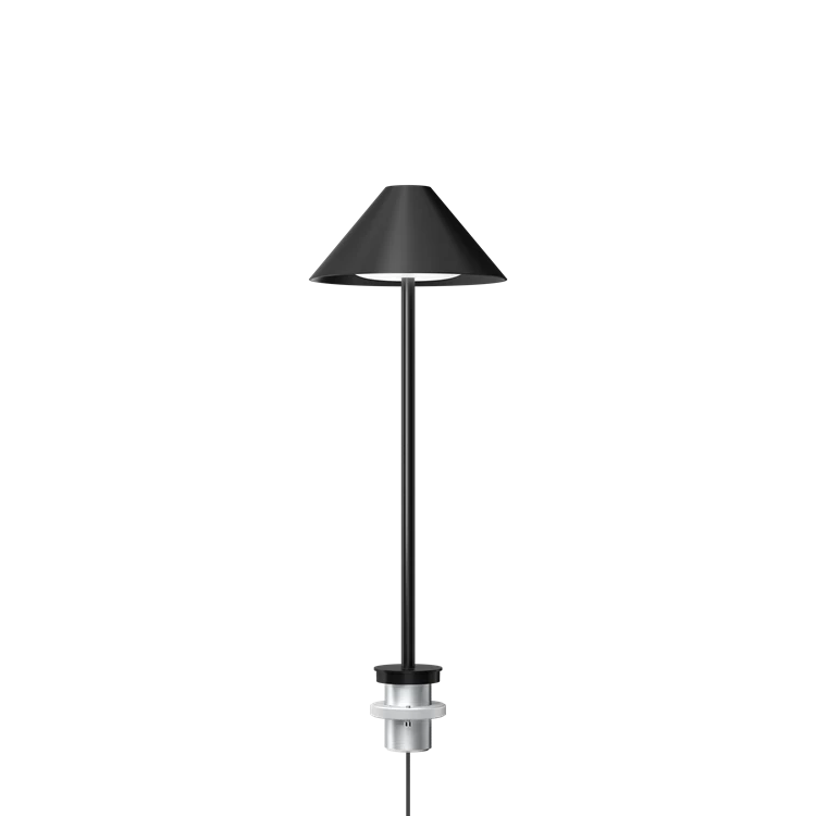 Lampe de table Keglen - Louis Poulsen-Noir-Tige ø40-The Woods Gallery