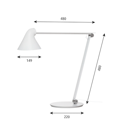 Lampe de table NJP - Louis Poulsen-Gris aluminium clair-LED 2700K 10W-Pied-The Woods Gallery