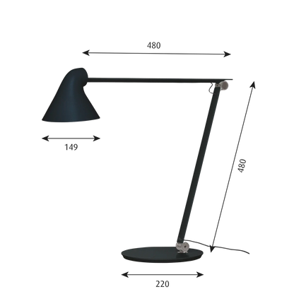 Lampe de table NJP - Louis Poulsen-Gris aluminium clair-LED 2700K 10W-Pied-The Woods Gallery