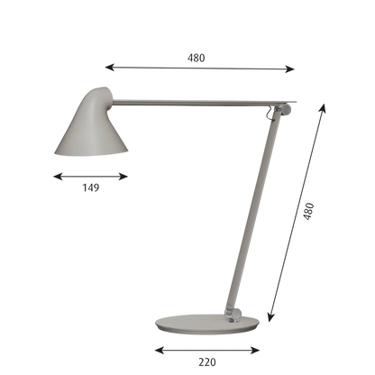 Lampe de table NJP - Louis Poulsen-Gris aluminium clair-LED 2700K 10W-Pied-The Woods Gallery