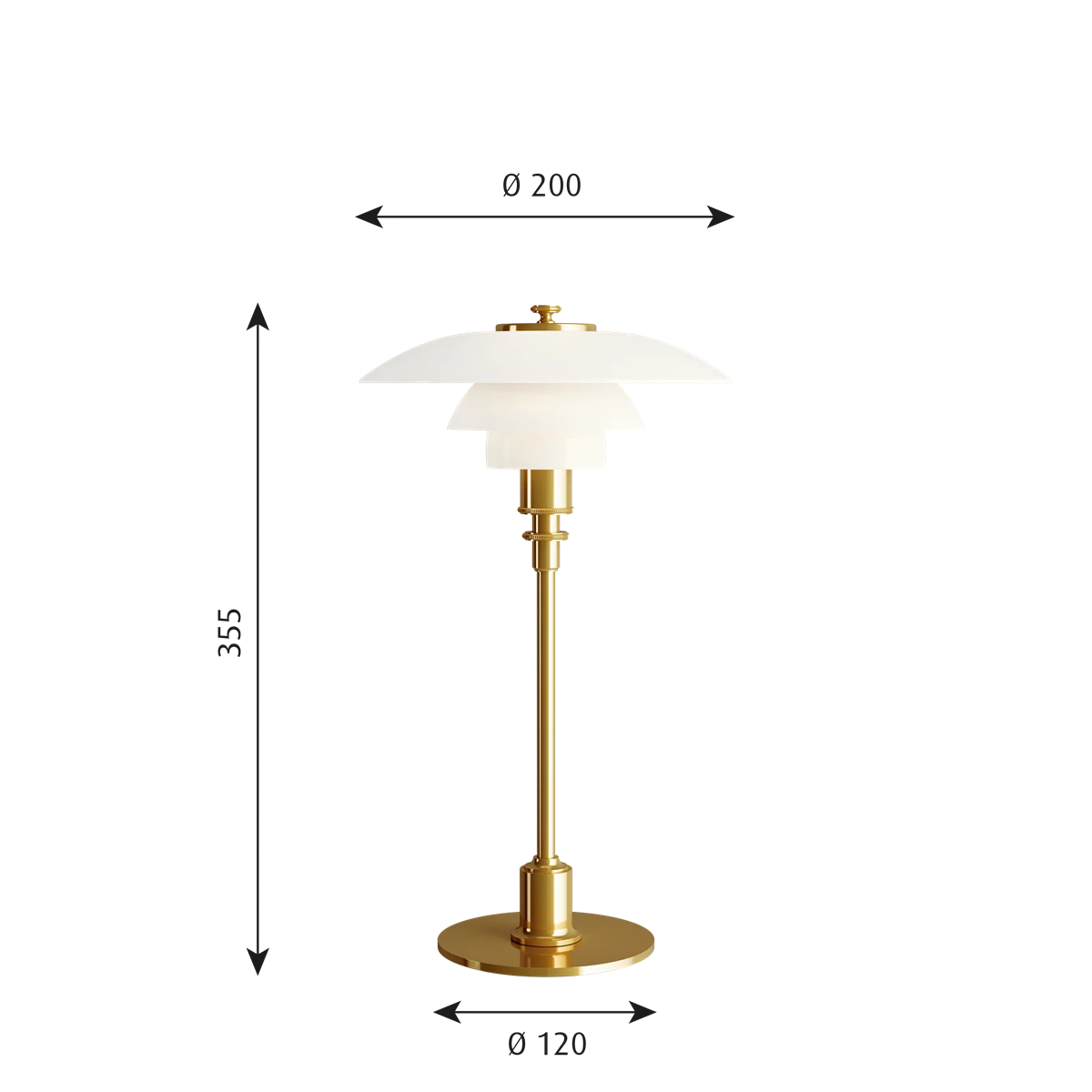 Lampe de table PH 2/1 - Louis Poulsen-Chromé brillant-The Woods Gallery