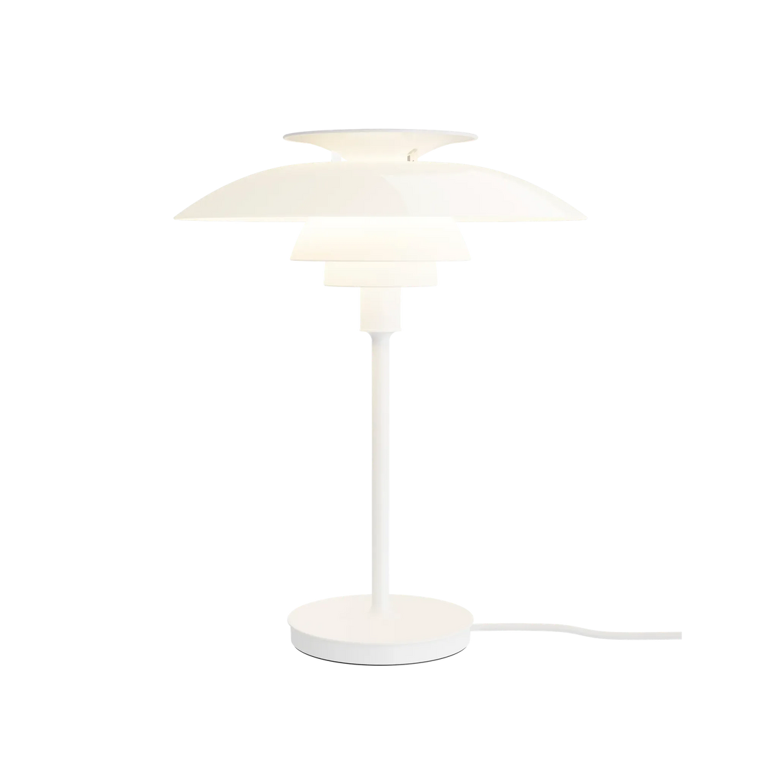 Lampe de table PH 80 de Poul Henningsen - Louis Poulsen-Blanc opalin et blanc-The Woods Gallery