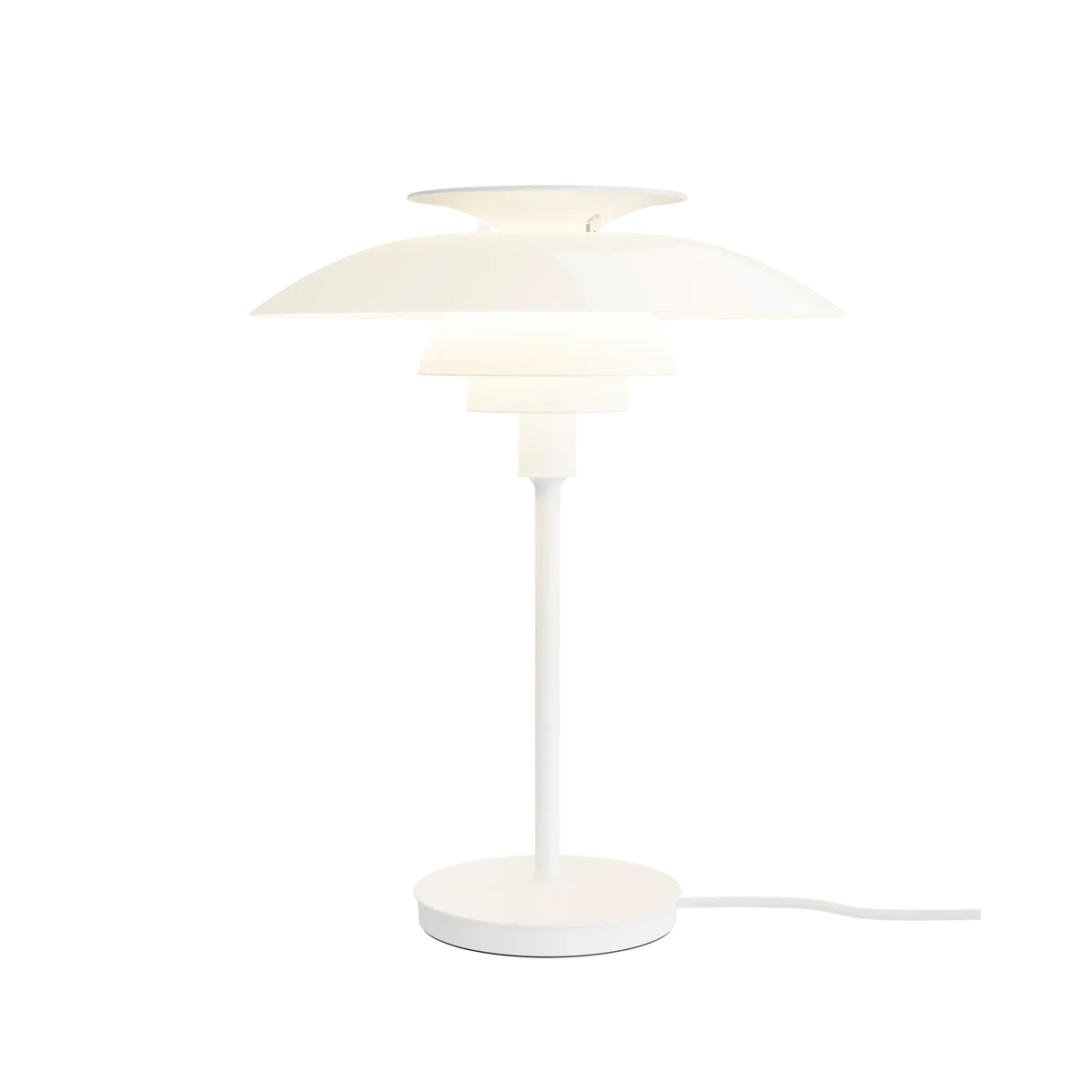 Lampe de table PH 80 de Poul Henningsen - Louis Poulsen-Blanc opalin et blanc-The Woods Gallery