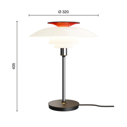 Lampe de table PH 80 de Poul Henningsen - Louis Poulsen-Blanc opalin et chrome-The Woods Gallery