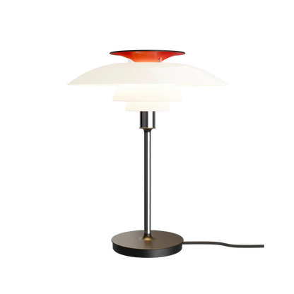 Lampe de table PH 80 de Poul Henningsen - Louis Poulsen-Blanc opalin et chrome-The Woods Gallery