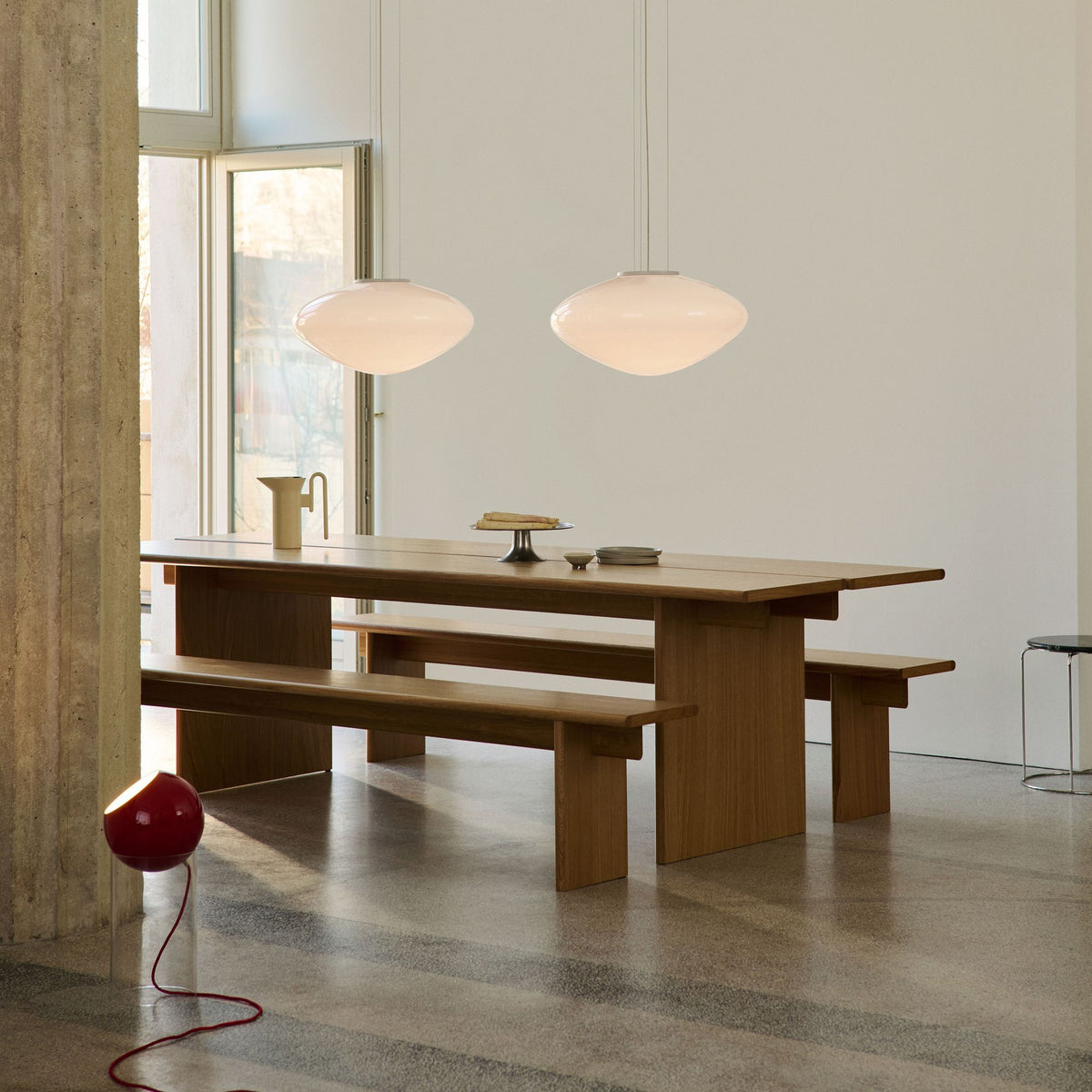 Lampe de table Topan VP14 H 46 cm - Verner Panton-Rouge vermillon-The Woods Gallery