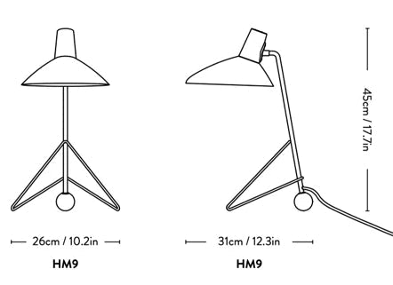 Lampe de table Tripod HM9 par Peter Hvidt & Orla Mølgaard-Nielsen - &Tradition-The Woods Gallery