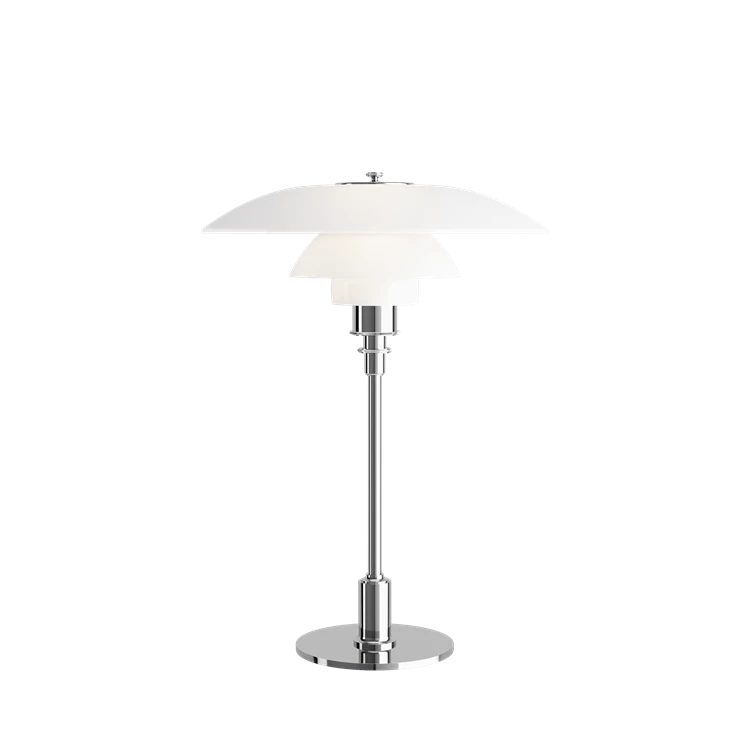 Lampe de table en verre PH 3½-2½ - Louis Poulsen-Chromé brillant-The Woods Gallery