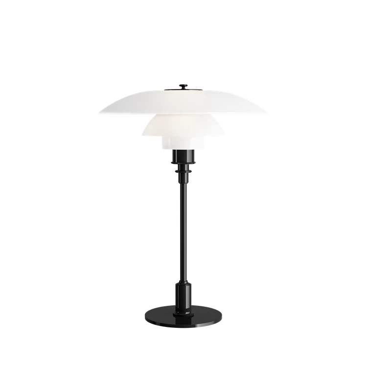 Lampe de table en verre PH 3½-2½ - Louis Poulsen-Noir métallisé-The Woods Gallery