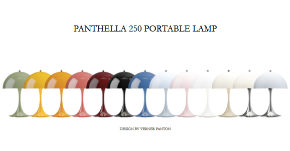 Lampe portable Panthella 250 - Louis Poulsen-Laiton métallisé-The Woods Gallery