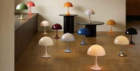 Lampe portable Panthella 250 - Louis Poulsen-Laiton métallisé-The Woods Gallery