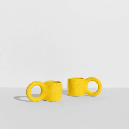 Lot de 2 Tasses à café Donut de Pia Chevalier - Petite Friture-Jaune Lemon-The Woods Gallery