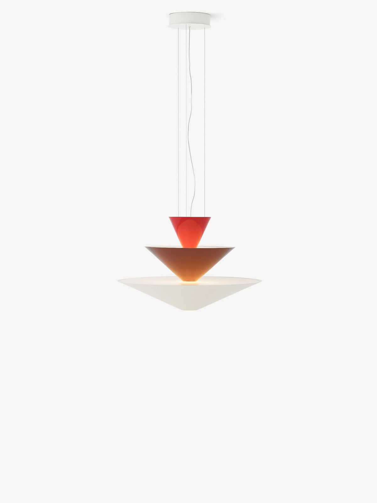 Lustre Gio LN14 de Luca Nichetto - &amp;Tradition-Rouge vermillon, bordeaux &amp; blanc écru-The Woods Gallery