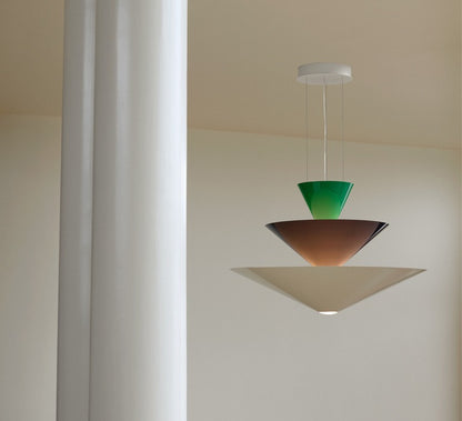 Lustre Gio LN14 de Luca Nichetto - &amp;Tradition-Vert signal, bleu profond &amp; blanc écru-The Woods Gallery