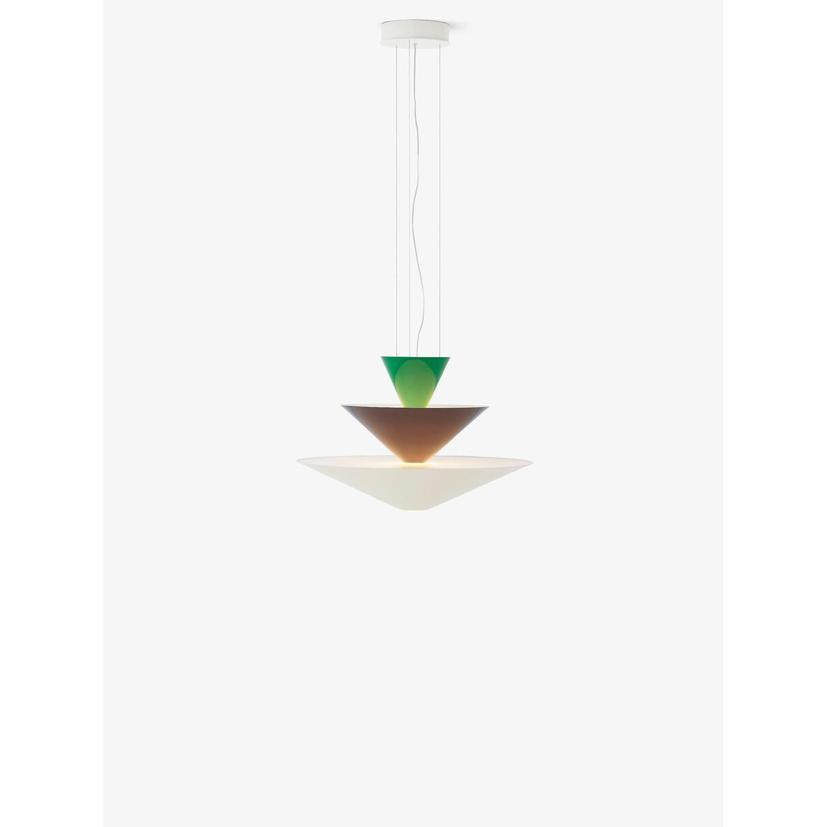 Lustre Gio LN14 de Luca Nichetto - &amp;Tradition-Vert signal, bleu profond &amp; blanc écru-The Woods Gallery