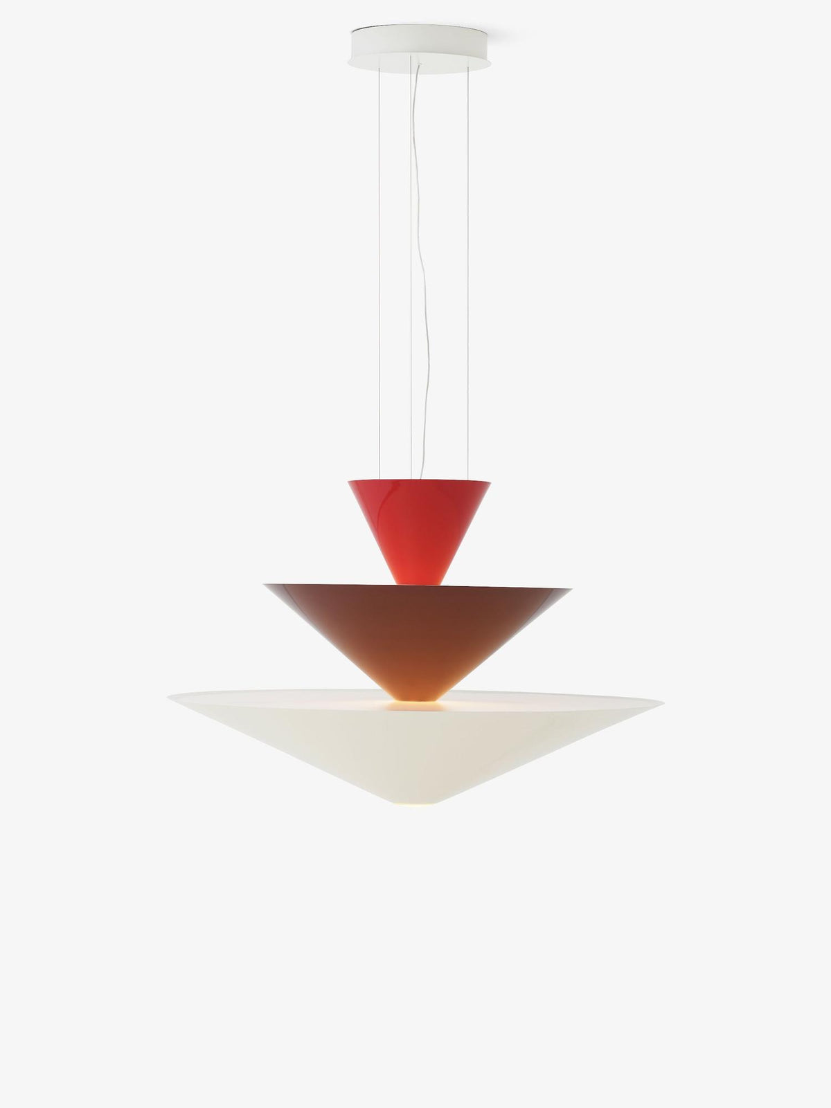 Lustre Gio LN15 de Luca Nichetto - &amp;Tradition-Rouge vermillon, bordeaux &amp; blanc écru-The Woods Gallery