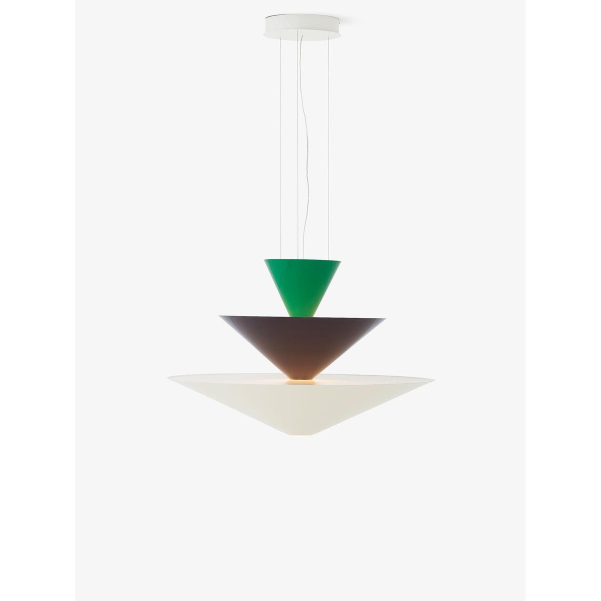 Lustre Gio LN15 de Luca Nichetto - &amp;Tradition-Vert signal, bleu profond &amp; blanc écru-The Woods Gallery