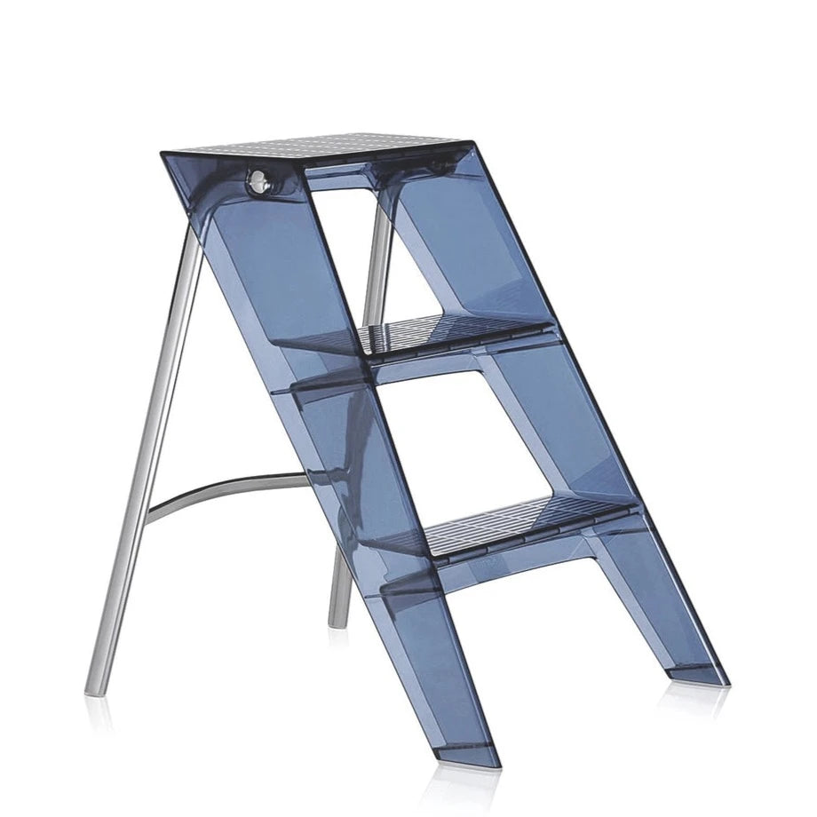 Marche pied - Escabeau Upper de Alberto Meda + Paolo Rizzatto - Kartell-Bleu-The Woods Gallery