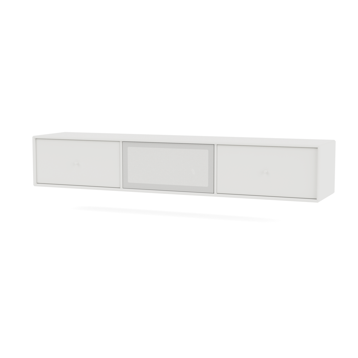 Meuble Tv Octave V par Peter J. Lassen, laque 01 White, suspendu au mur, packshot Montana