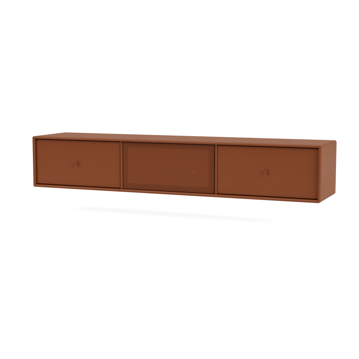 Meuble Tv Octave V par Peter J. Lassen, laque 146 Hazelnut, suspendu au mur, packshot Montana