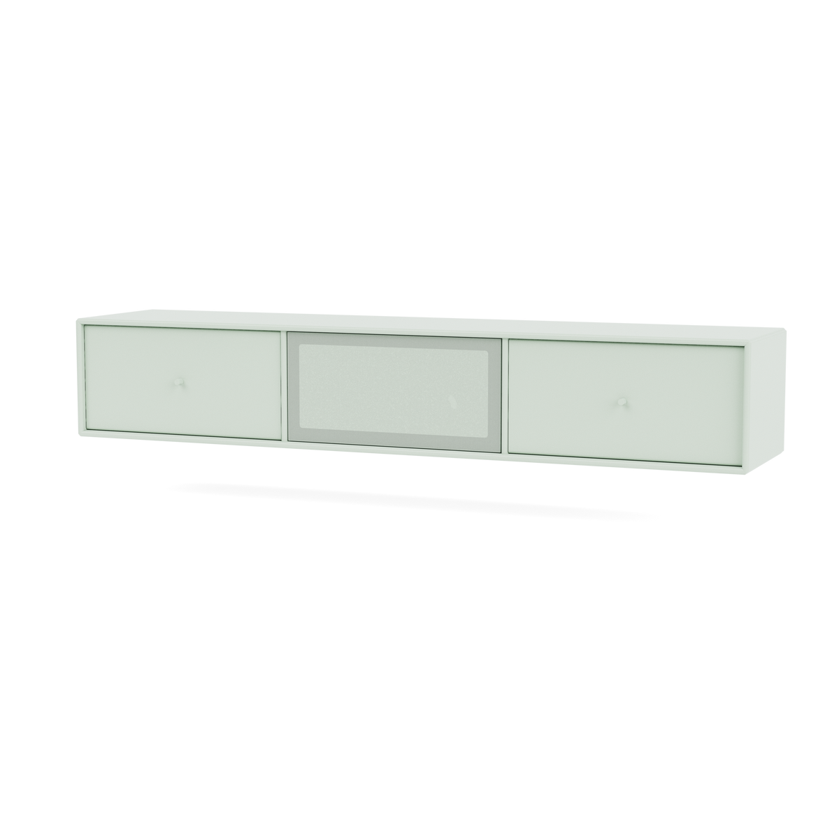 Meuble Tv Octave V par Peter J. Lassen, laque 161 Mist, suspendu au mur, packshot Montana