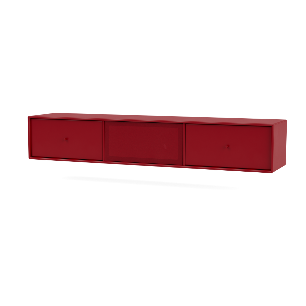 Meuble Tv Octave V par Peter J. Lassen, laque 165 Beetroot, suspendu au mur, packshot Montana