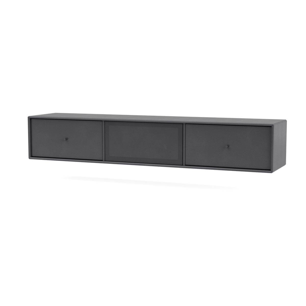 Meuble Tv Octave V par Peter J. Lassen, laque 36 Coal, suspendu au mur, packshot Montana