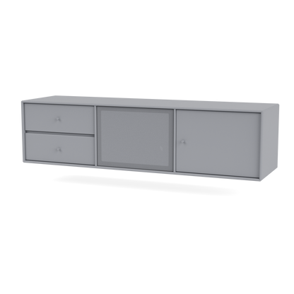 Meuble Tv Octave VI par Peter J. Lassen, laque 100 Graphic, suspendu au mur, packshot Montana